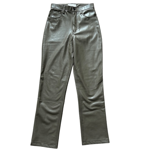 Abercrombie & Fitch Curve Love 90s Straight Ultra High Rise Vegan Leather 26/2 - Picture 1 of 12